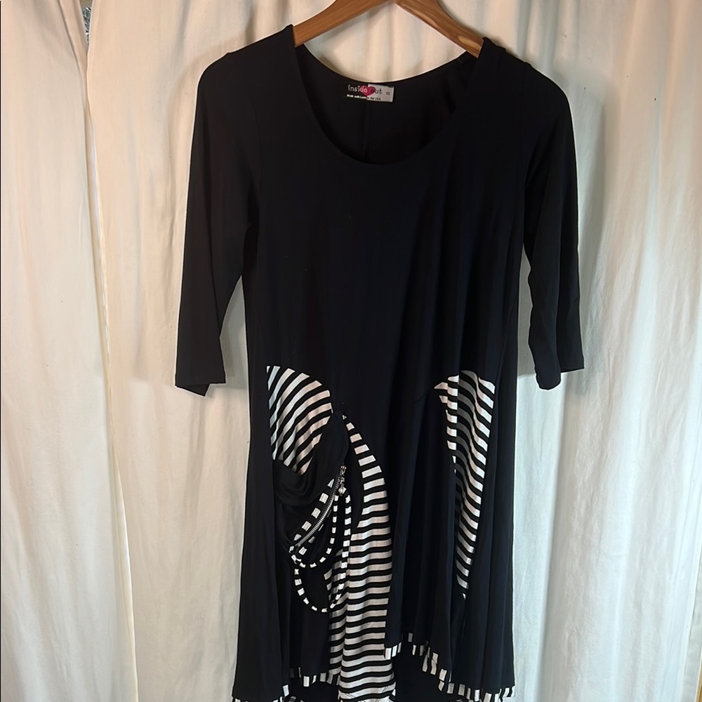 Inside Out Black and White Striped Dress